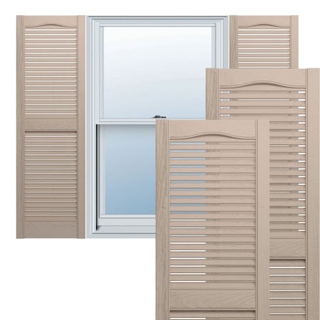 Lifetime Vinyl, TailorMade Cathedral Top Center Mullion, Open Louver, Shutter-Loks, LL1C12X05400WI